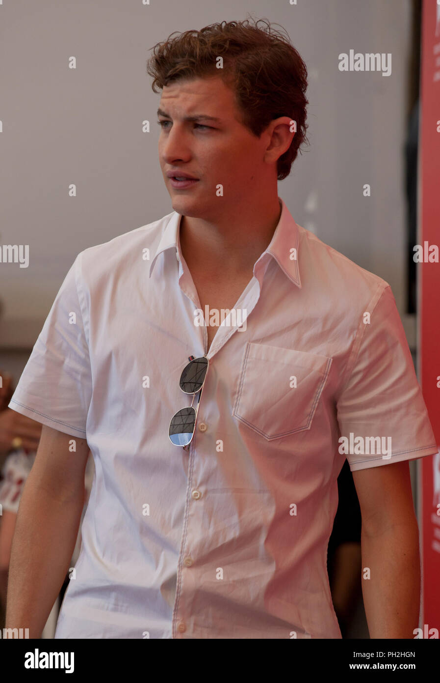 Tye Sheridan au photocall pour le film La montagne au 75e Festival du Film de Venise, le jeudi 30 août 2018, Venise, Italie. Banque D'Images