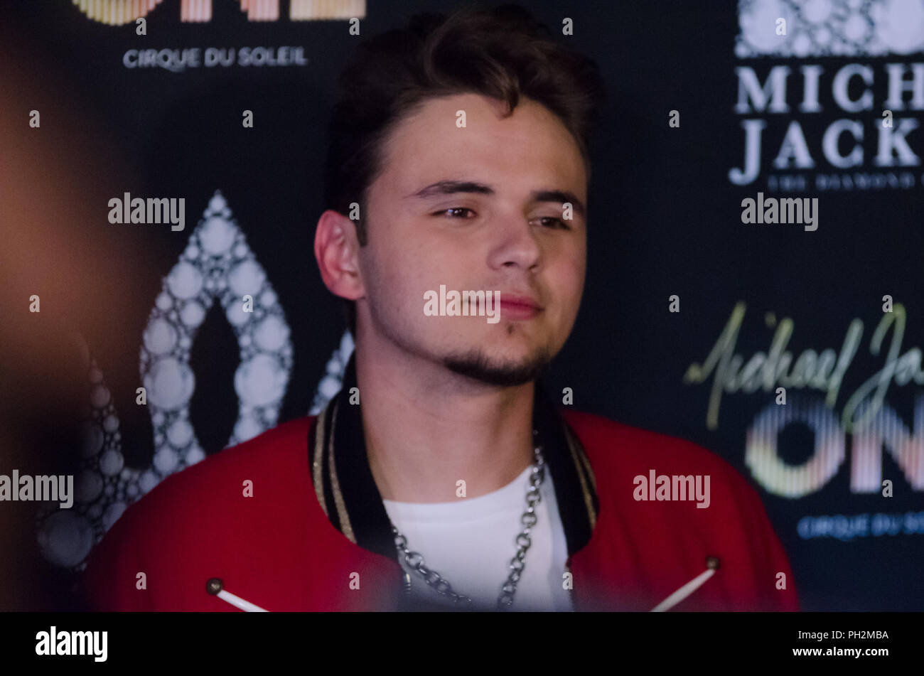 Las Vegas, USA. 29 août 2018. Prince Jackson fils de feu Michael Jackson, marche le tapis rouge à la célébration de ce qui aurait été son 60e anniversaire de pères le 29 août 2018 au Mandalay Bay à Las Vegas, NV. Crédit : l'accès Photo/Alamy Live News Banque D'Images