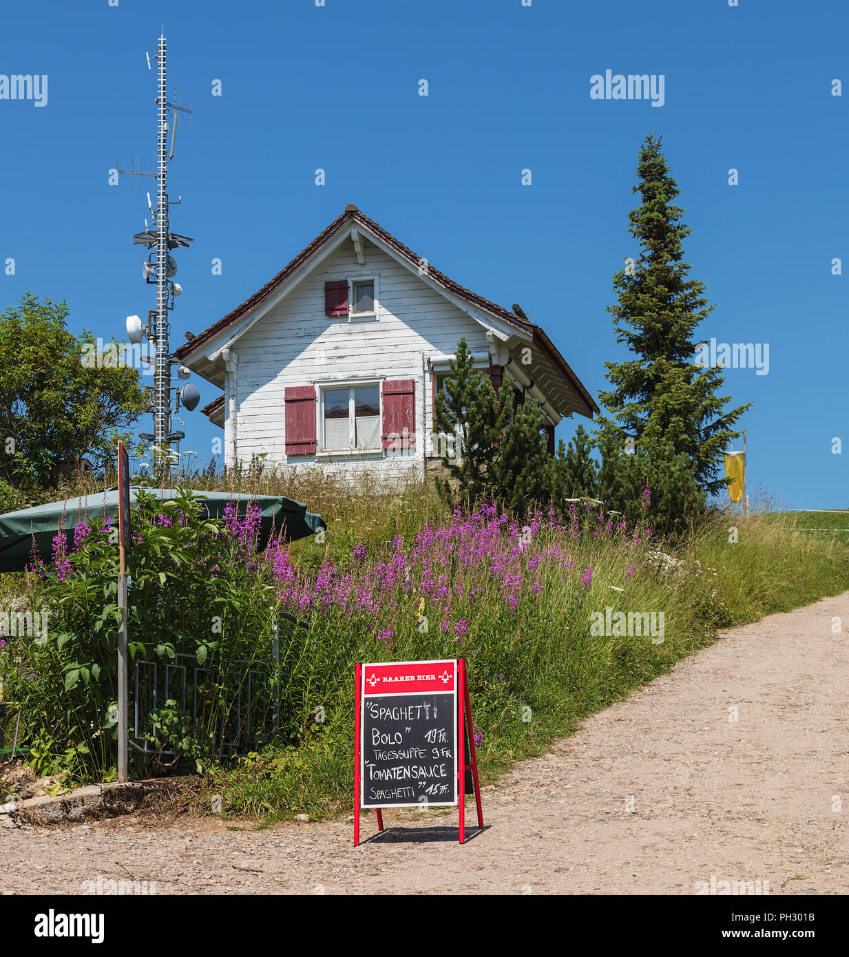 Mt. Rigi, Suisse - le 19 juillet 2018 : voir sur le Mt. Rigi en Suisse en été. Mt. Le Rigi est une destination touristique populaire, accessible par standard-ga Banque D'Images