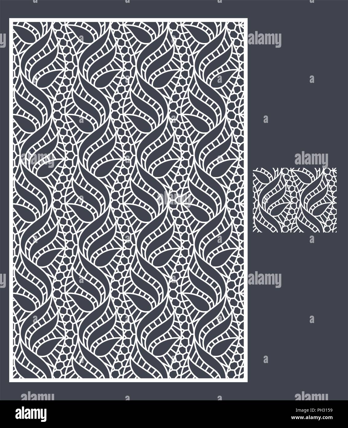 Vecteur coupés au laser et du modèle homogène pour panneau décoratif. Une image propre à l'impression, gravure, découpe laser papier, bois, métal Illustration de Vecteur