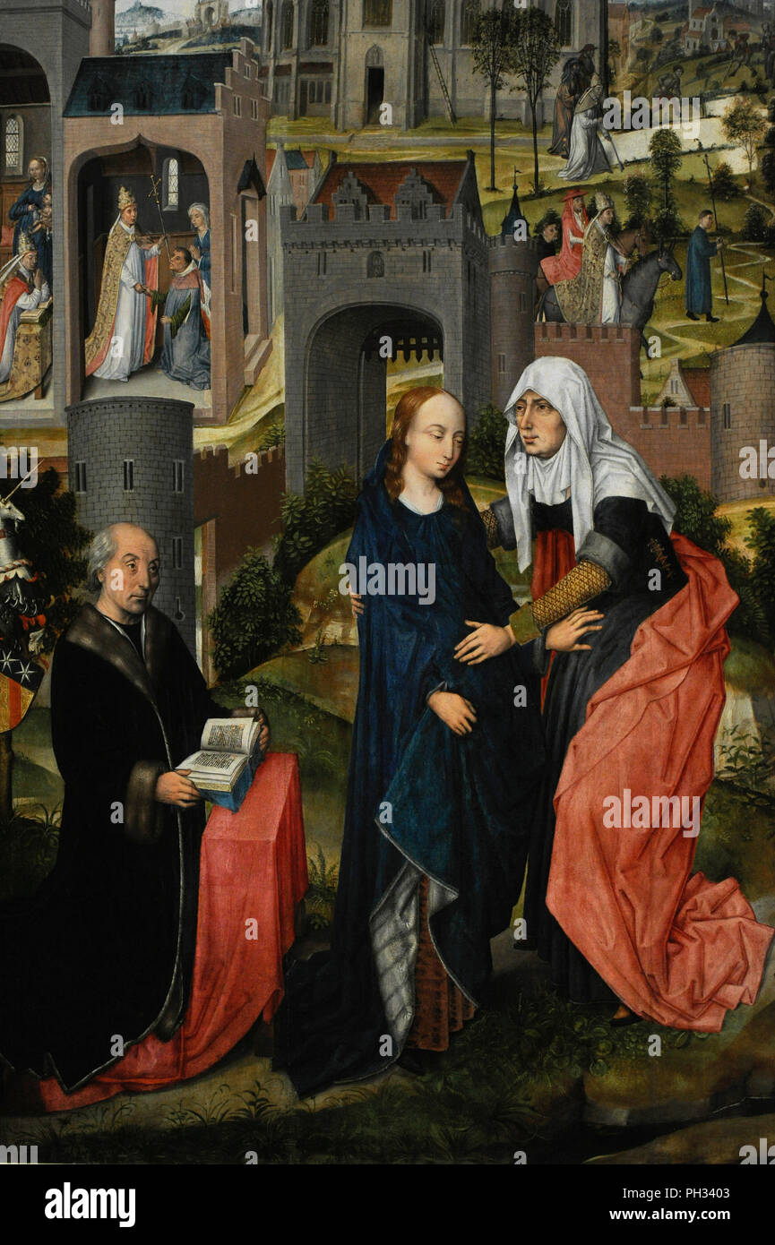 Maître de la légende de Catherine et maître de la légende de Barbara (2823 à Bruxelles dernier tiers du 15e siècle). Triptyque avec scènes de la vie de travail, ca.1466-1500. Musée Wallraf-Richartz. Cologne. L'Allemagne. Banque D'Images
