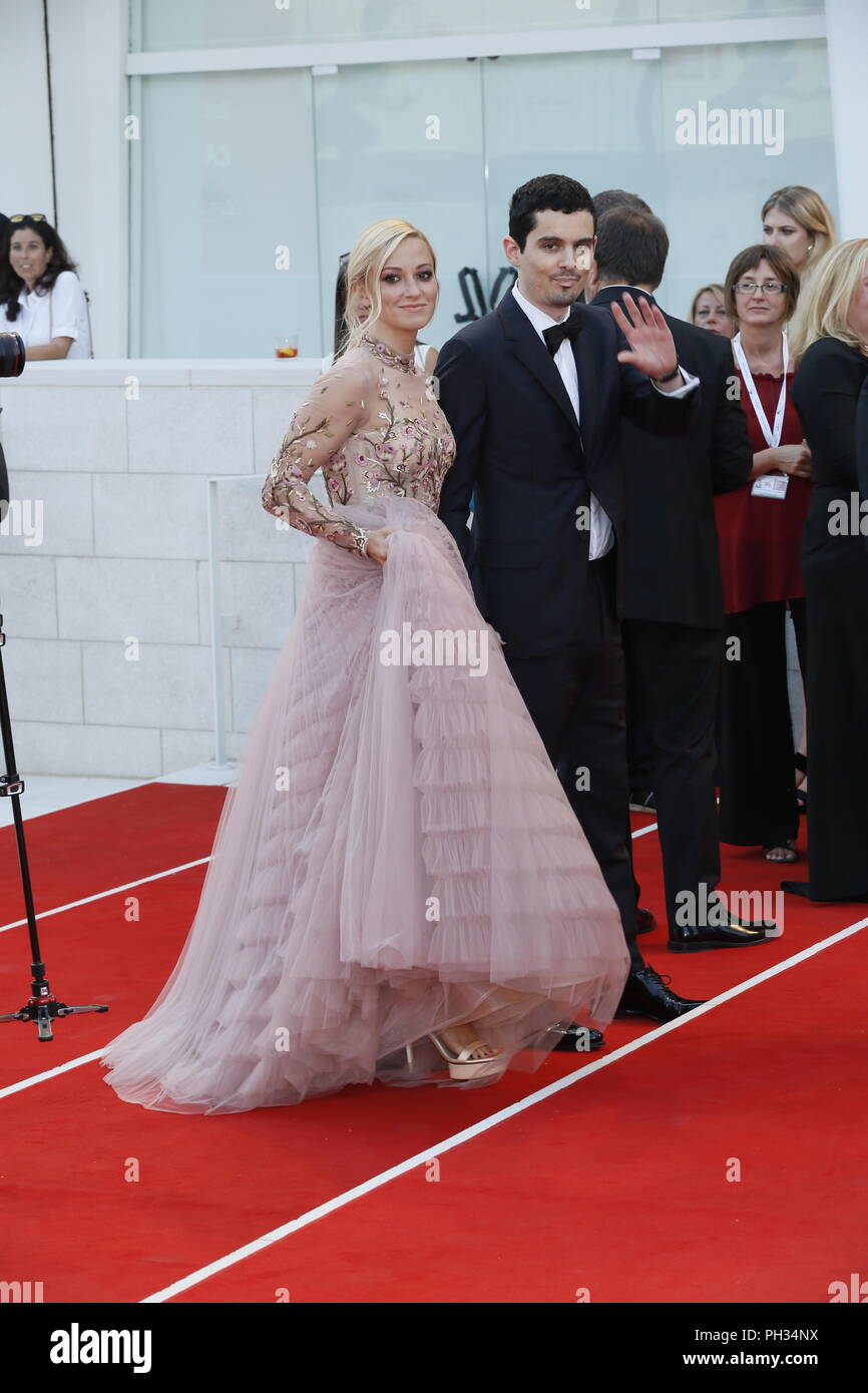Venise - 29 août : Olivia Hamilton et Damien Chazelle assistera à la cérémonie d'ouverture de 75e Festival du Film de Venise le 29 août 2018 à Venise, Italie. Banque D'Images