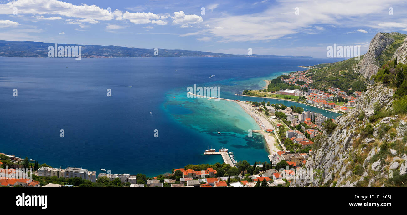 Vue panoramique de la ville de Mlini Banque D'Images