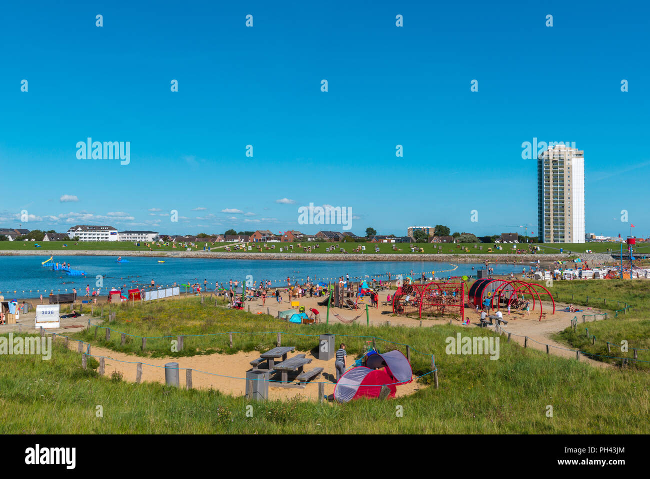 Perlebucht Familienlagune famille Lagoon ou Perlebucht, résidence de vacances, Büsum, Dithmarschen, Schleswig-Holstein, Allemagne, Europe Banque D'Images