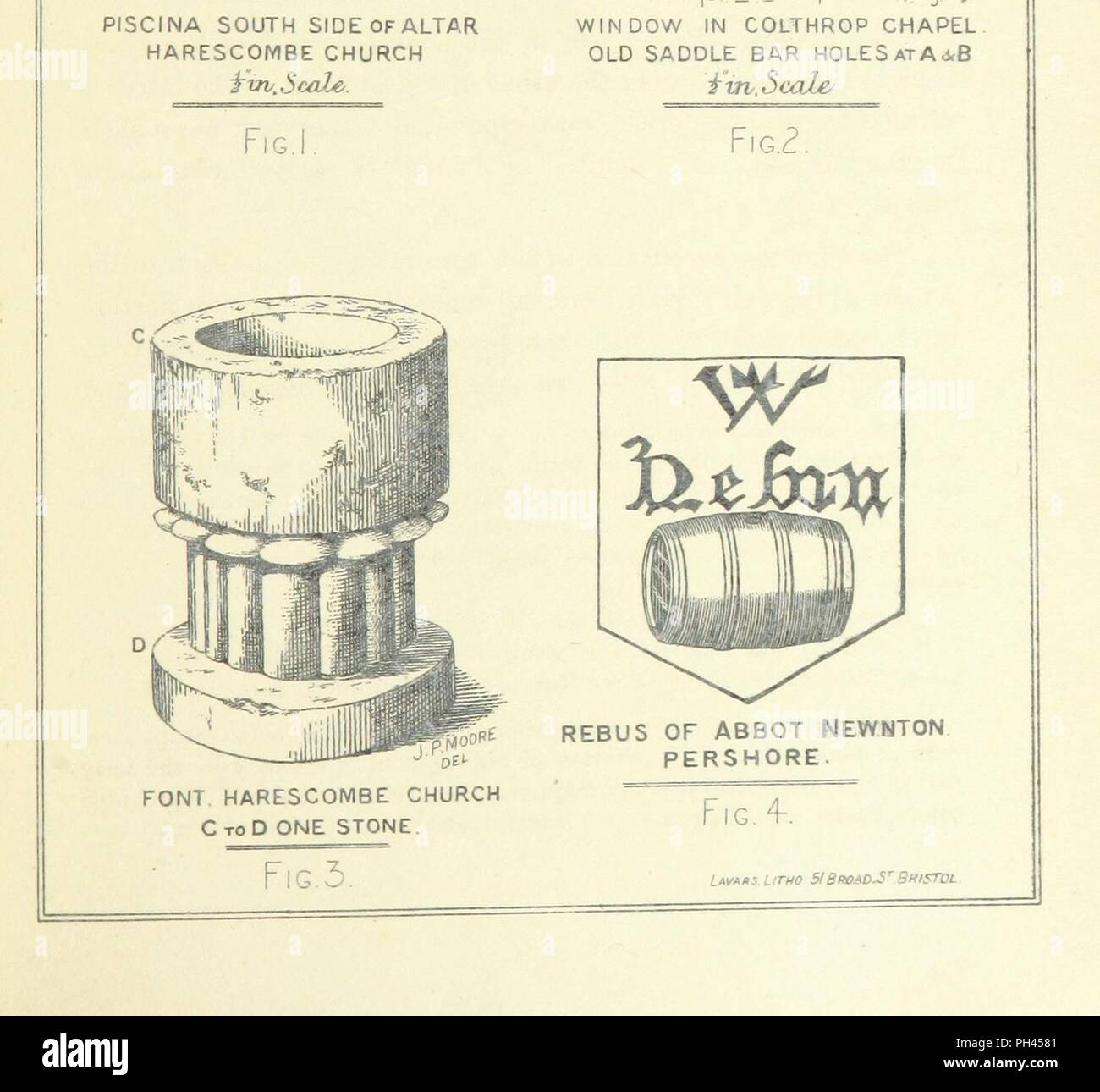 Libre à partir de la page 45 de "fragments d'histoire Harescombe de clocher. (Réimprimé à partir des transactions de Bristol et de la Loire. La Société archéologique. Tome X., pt. 1.)' . Banque D'Images