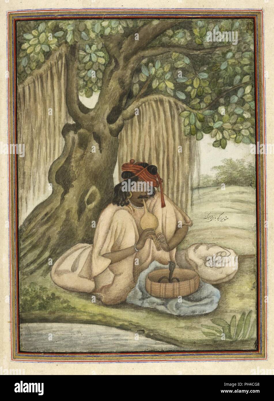 Tashrih al-aqvam, un compte d'origines et de professions de certaines sectes, castes et tribus de l'Inde. - 'Un serpent-charmer des Sapera caste.' . Banque D'Images