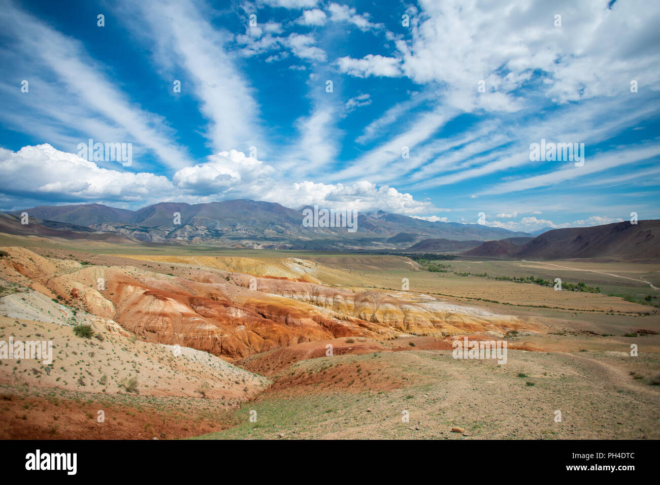 Dans Kyzyl-Chin paysage de Mars, l'Altaï, en Russie Banque D'Images