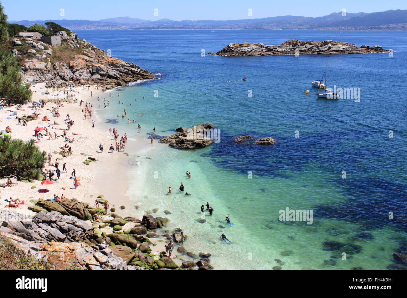 Nosa Señora plage en îles Cies. La Galice, Espagne Banque D'Images