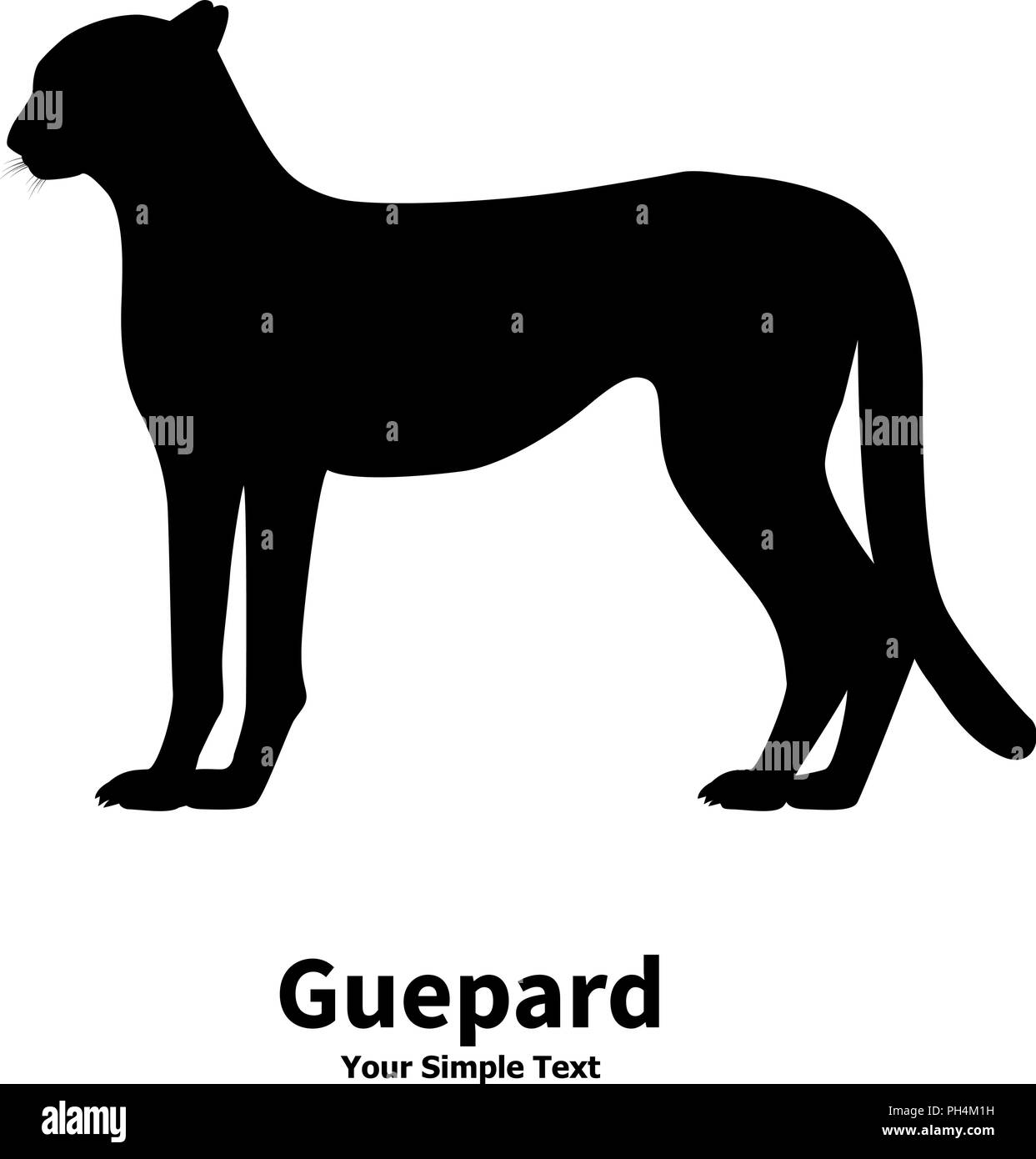Vector illustration d'une silhouette d'un guépard Illustration de Vecteur