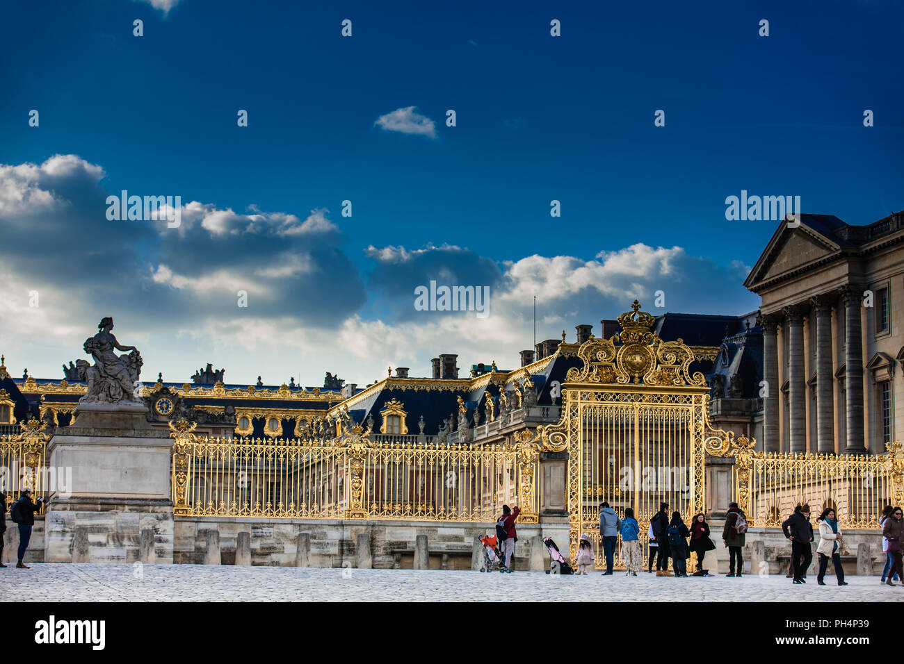Le Palais de Versailles en un jour d'hiver gel juste avant le printemps Banque D'Images