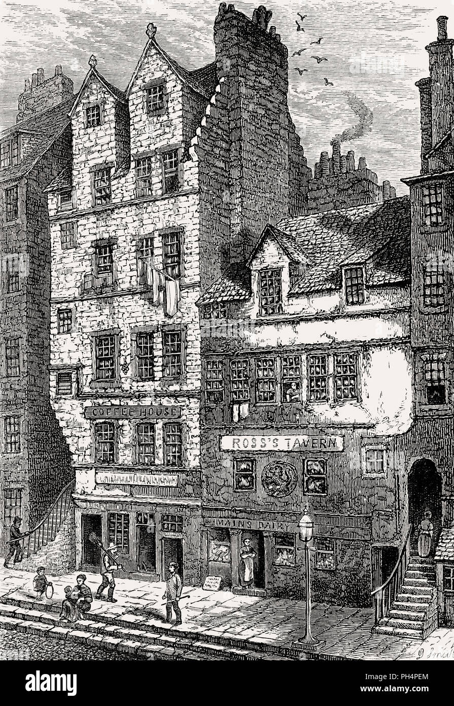 Gladstone's Land, Lawnmarket, Édimbourg, Écosse, 17e siècle Banque D'Images