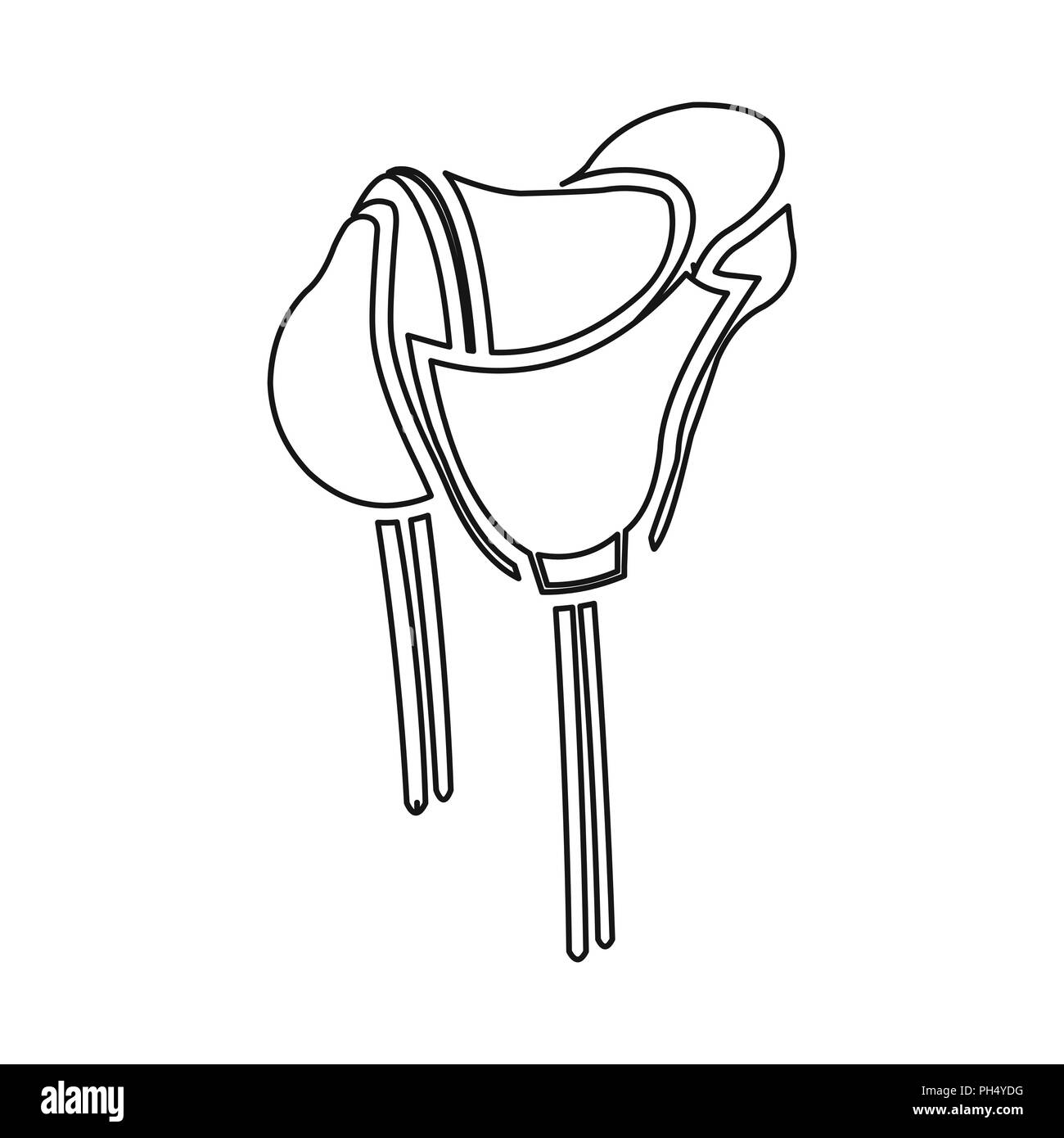 L'icône de selle contour. Singe western l'icône dans le wild west contour. Illustration de Vecteur