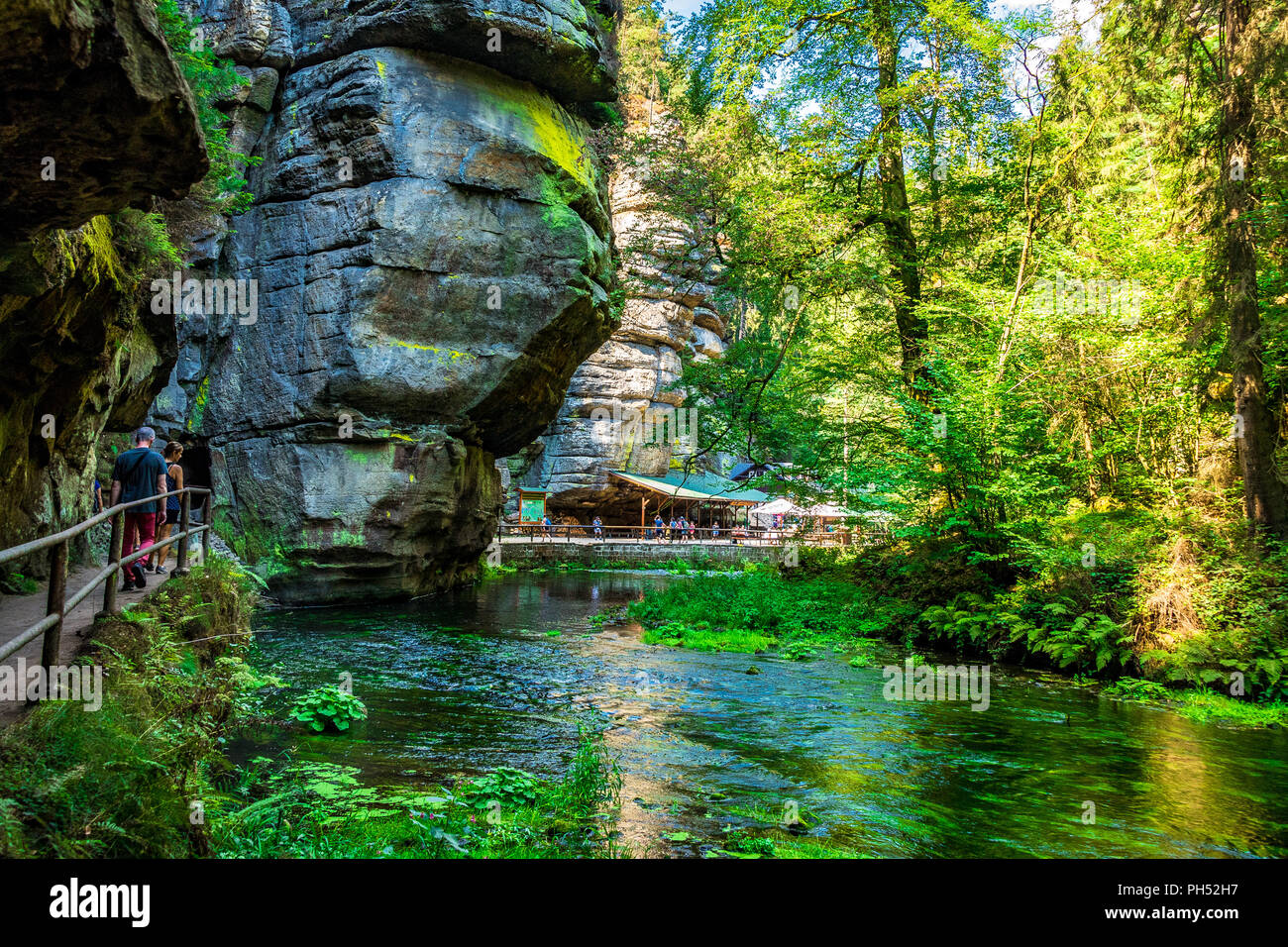 La Gorge dans Saxon-Bohemian Kamnitz Suisse, République Tchèque Banque D'Images