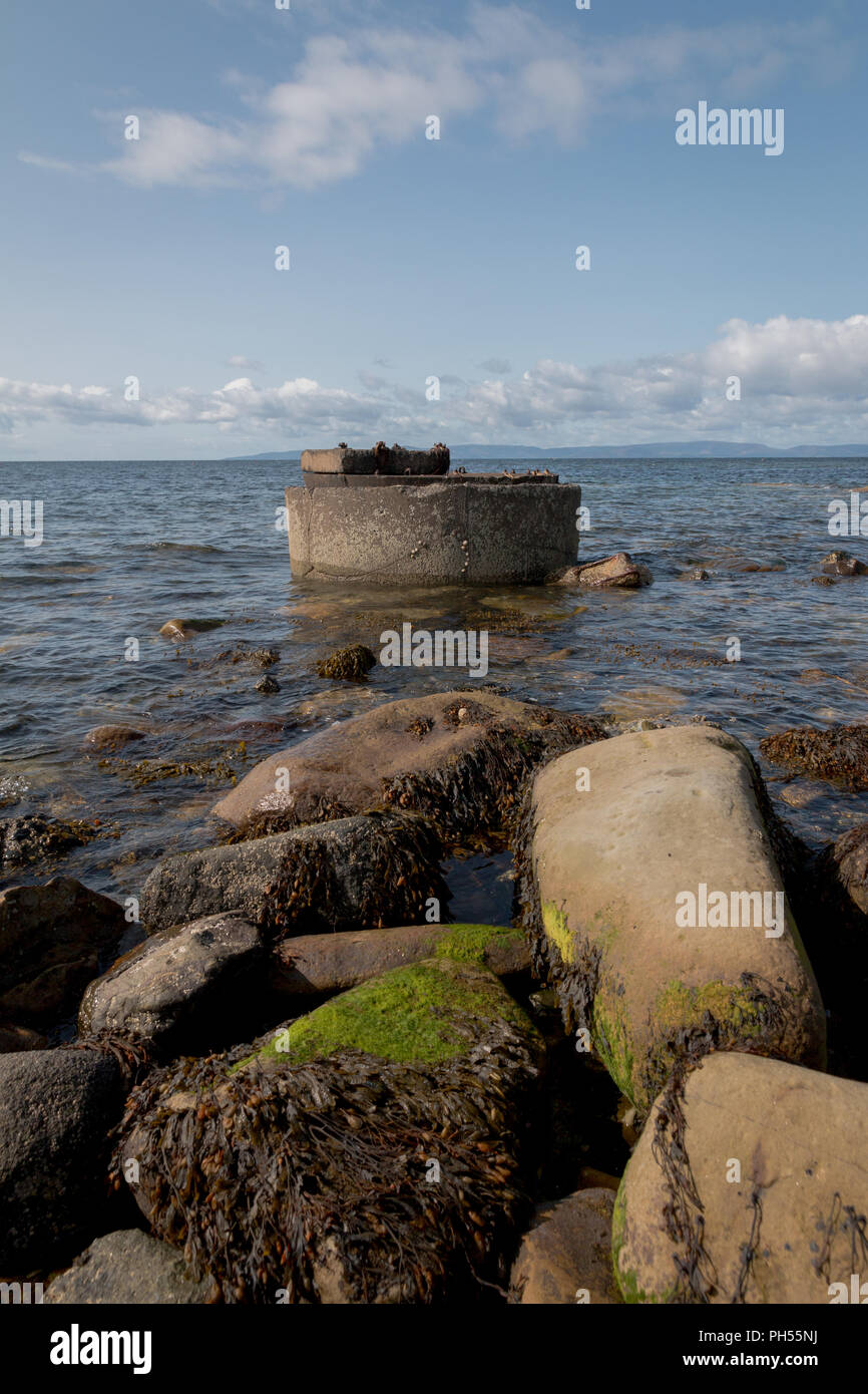 Adrossan Saltcoast, Port, littoral Stevenston Landmarks Banque D'Images