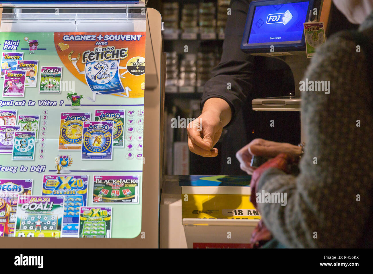 FDJ loterie nationale française (opérateur) billets Banque D'Images