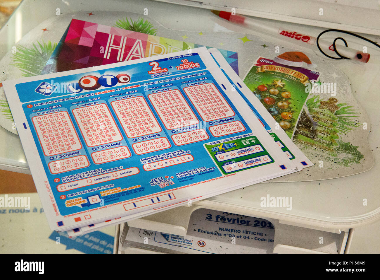 FDJ loterie nationale française (opérateur) billets Banque D'Images