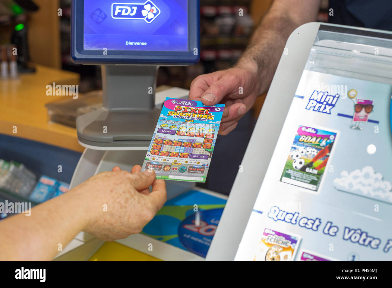 FDJ loterie nationale française (opérateur) billets Banque D'Images