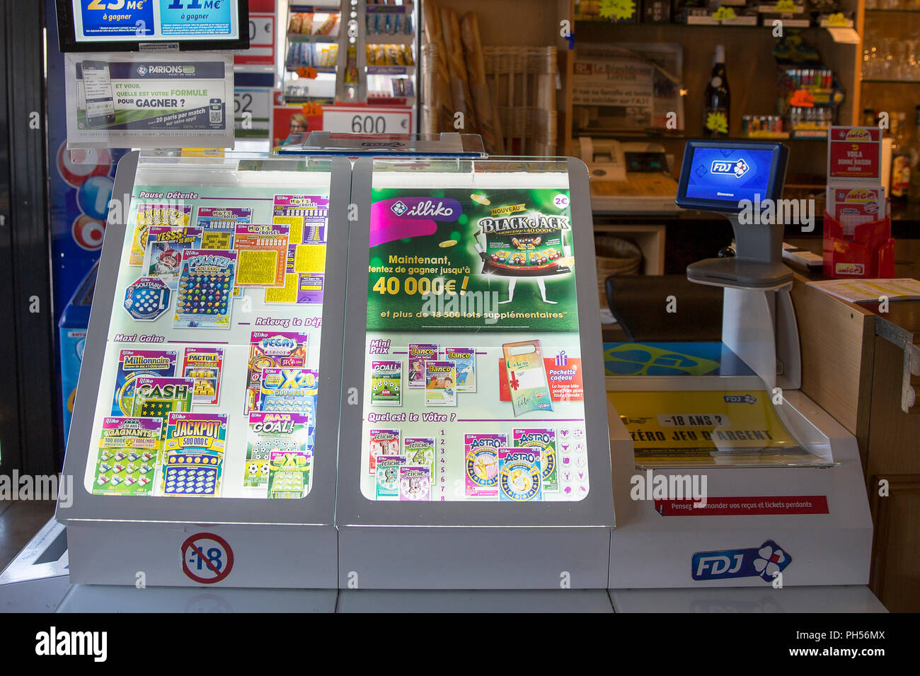 FDJ loterie nationale française (opérateur) billets Banque D'Images