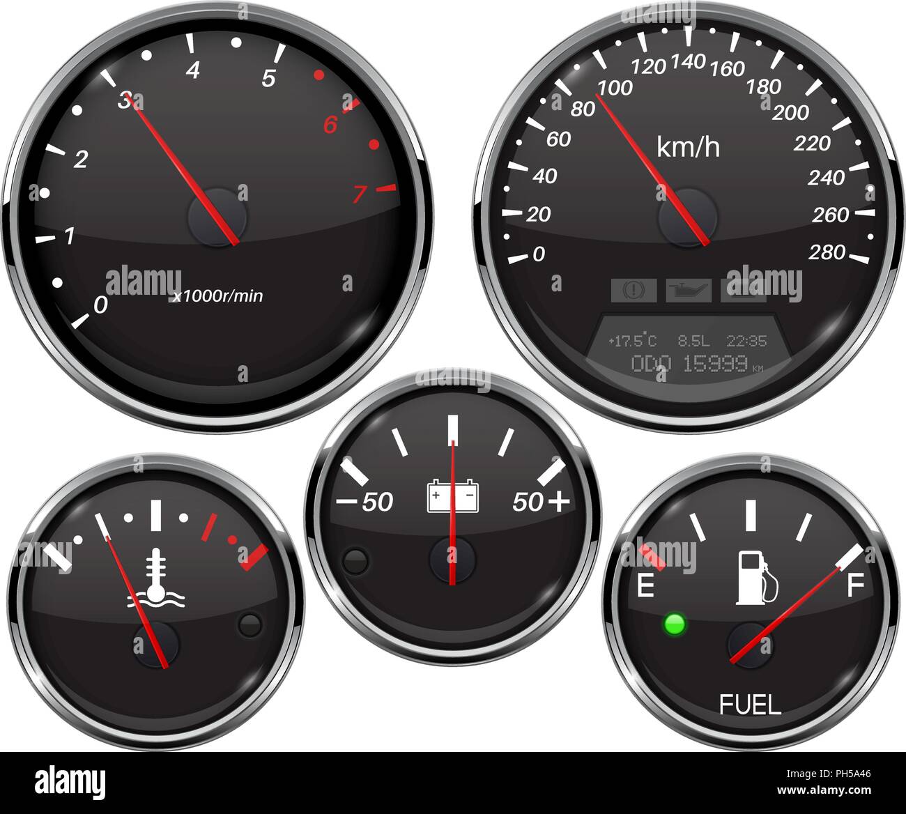 Compteur De Vitesse De Voiture Tableau De Bord De Voiture Icône D