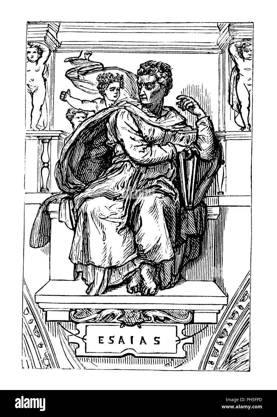 Ésaïe. Par Michelangelo Buonarroti, 1881 Banque D'Images