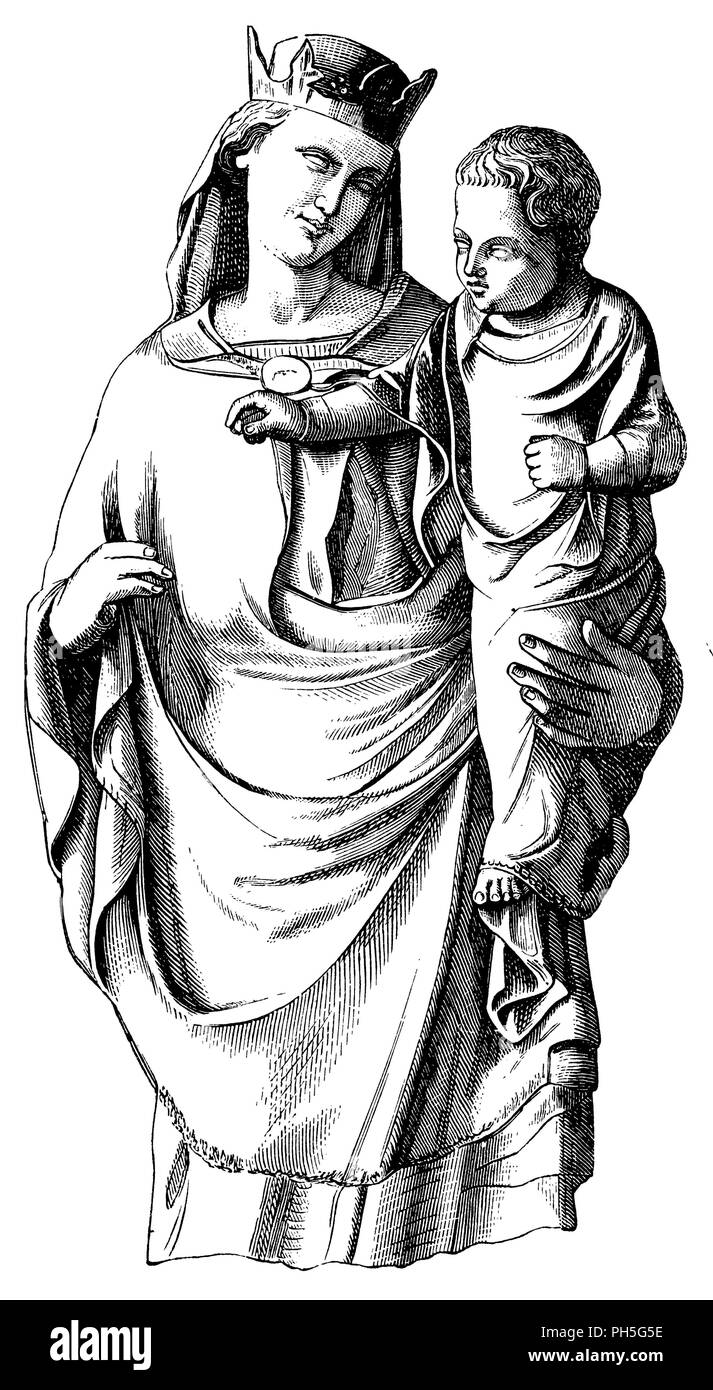 Madonna à Santa Maria della Spina à Pise. par Nino Pisano, 1889 Banque D'Images