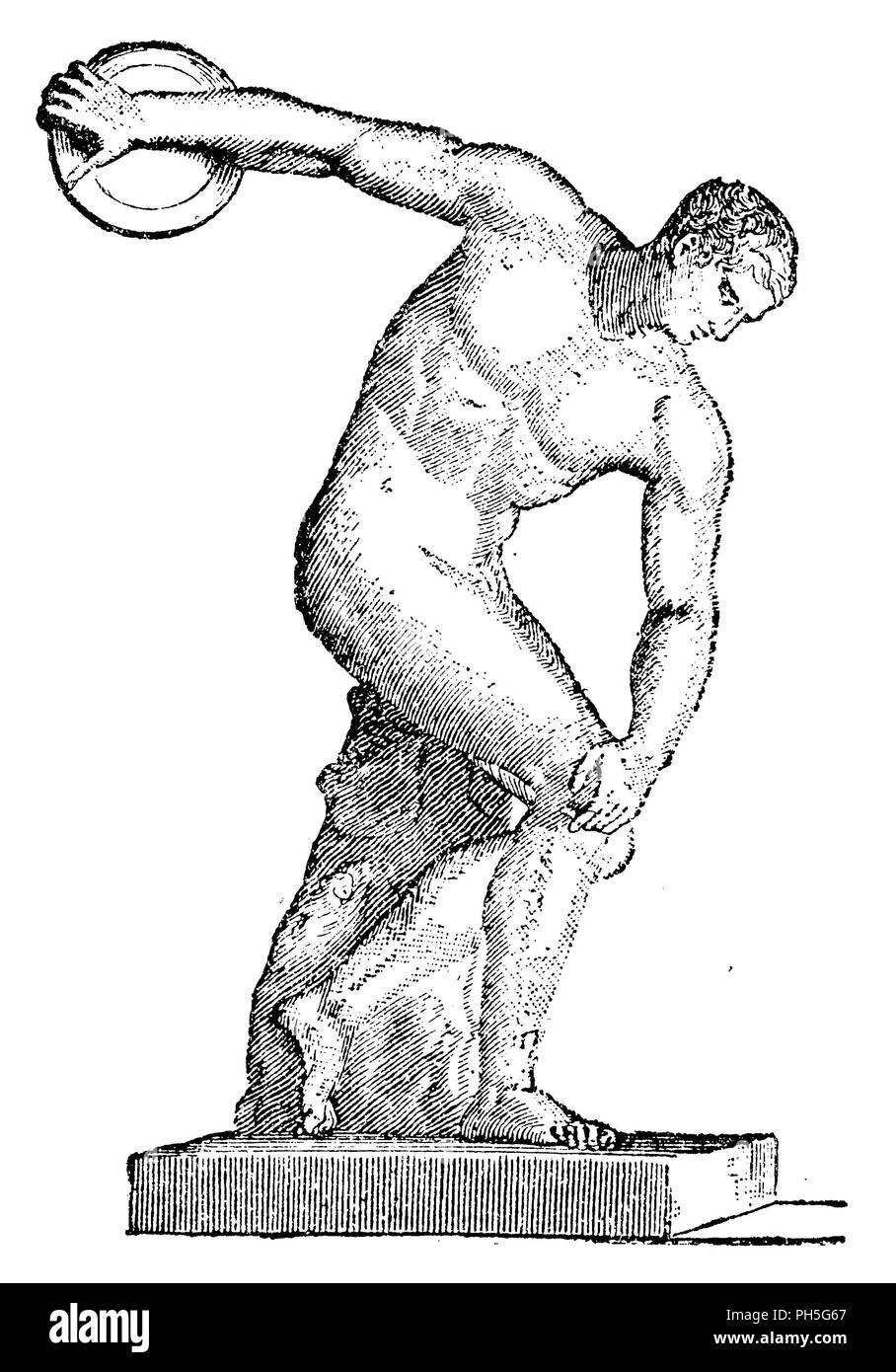 Lanceur de disque après une statue de Myron, 1885 Banque D'Images