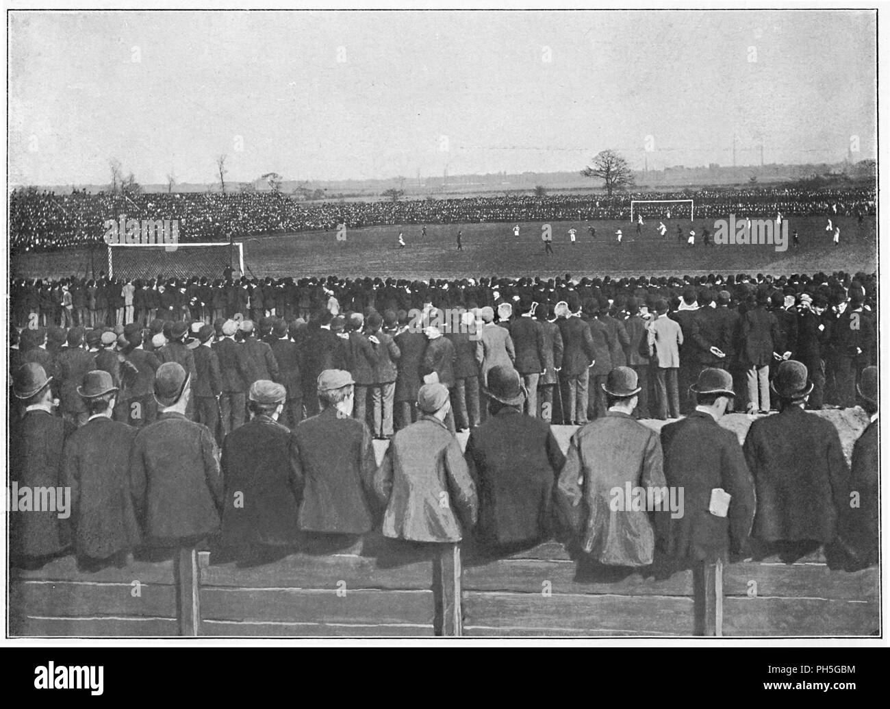 "Un match de football à Manchester", c1896. Artiste : R les banques. Banque D'Images