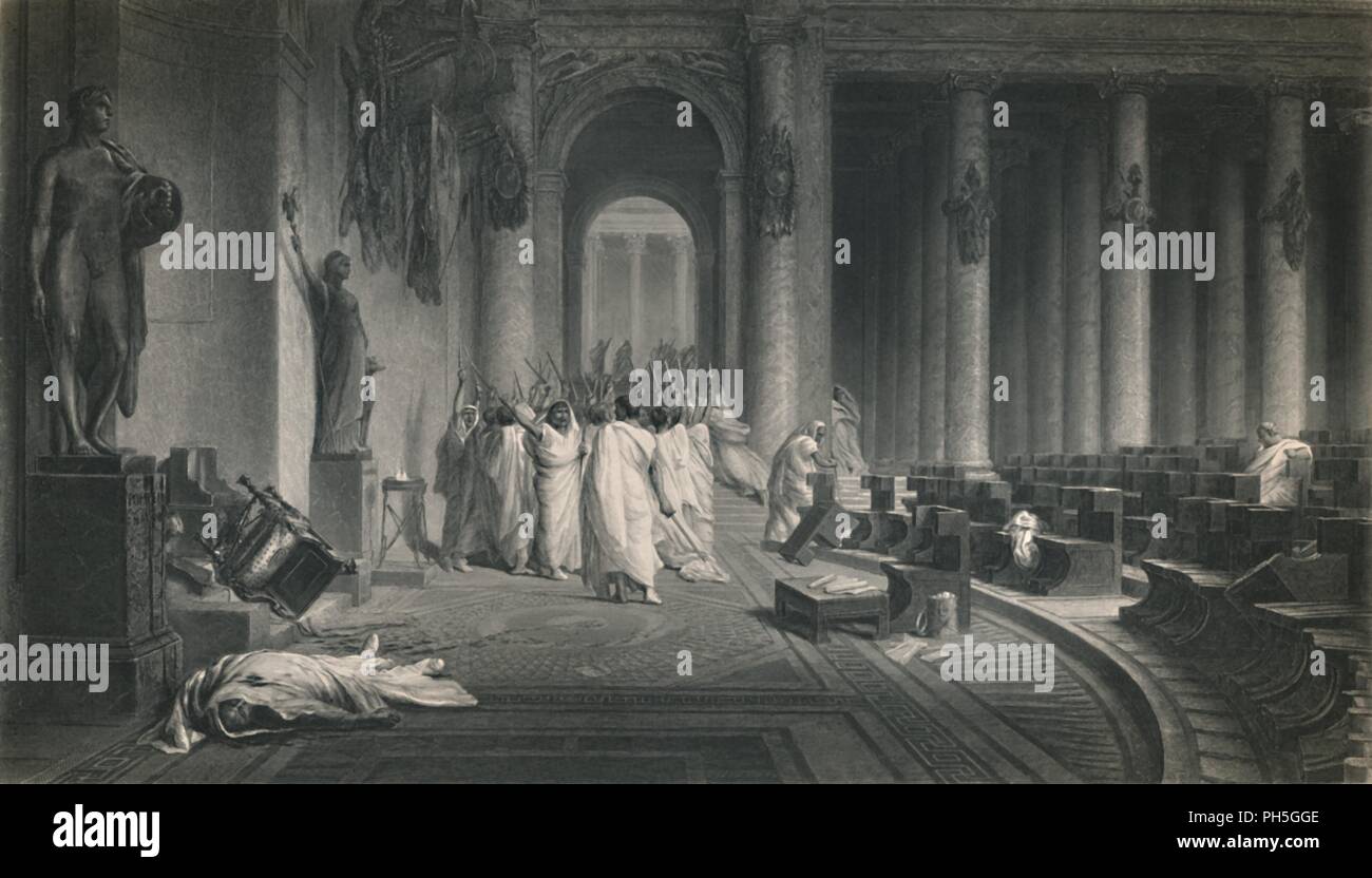 "La mort de César. (Jules César)', c1870. Artiste : JC Armytage. Banque D'Images