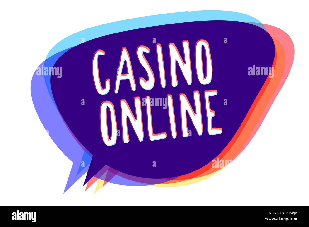 La main conceptuel montrant Casino en ligne. Photo d'entreprise ordinateur texte jeu de Poker Gamble Lotto Pari Royal High Stakes bulle idée message r Banque D'Images