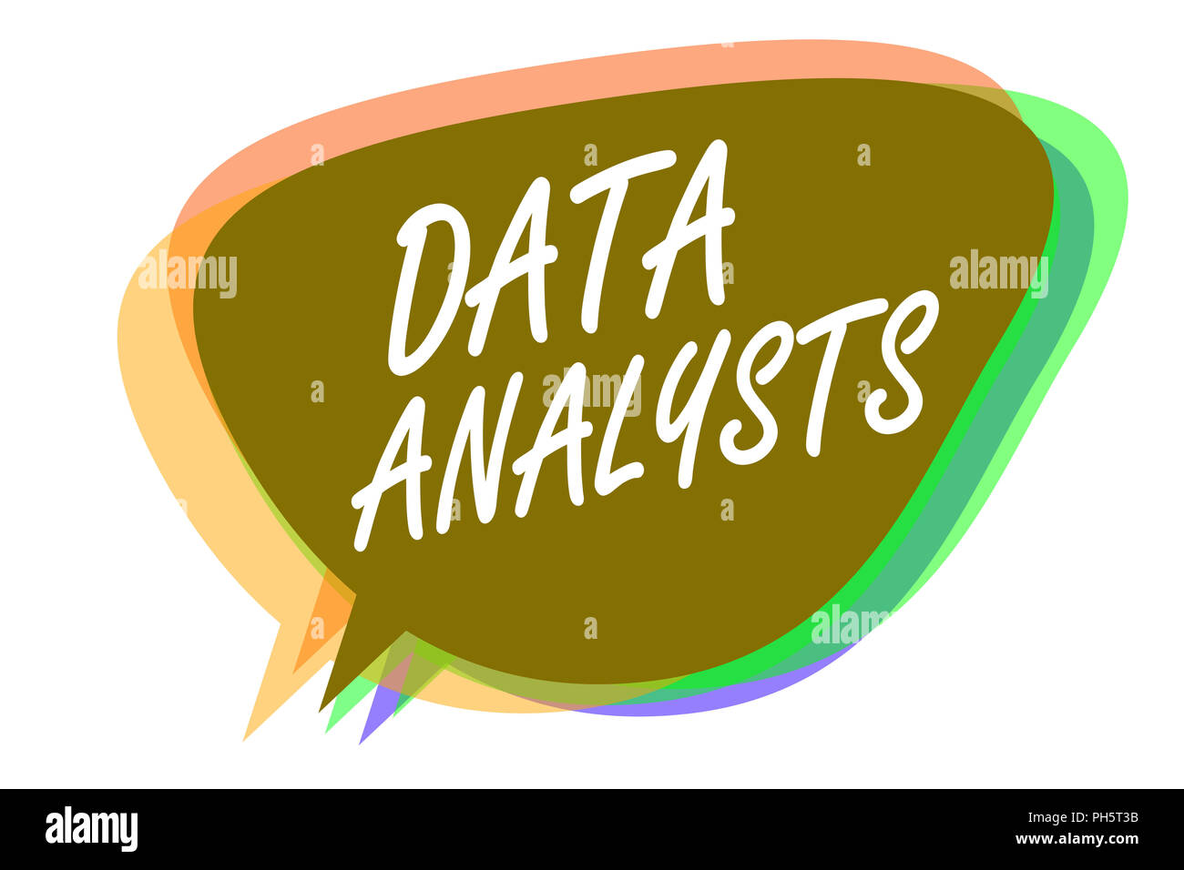 L'écriture de texte Word analystes de données. Concept d'affaires pour programmer Concevoir et créer des modèles de rapport identifie bulle idée message rappel shad Banque D'Images