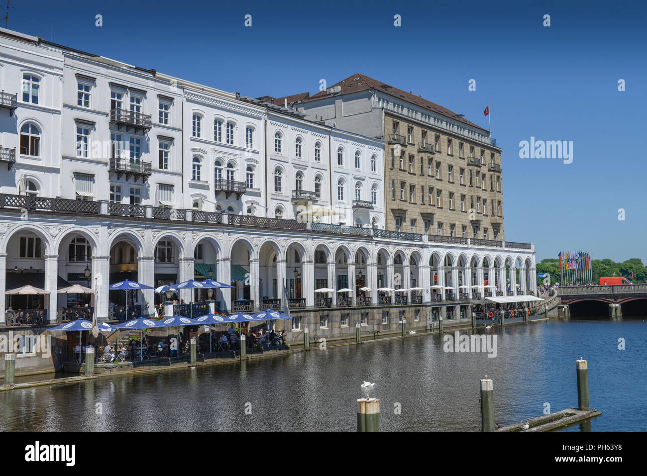 Alsterarkaden, Kleine Alster, Hamburg, Deutschland Banque D'Images