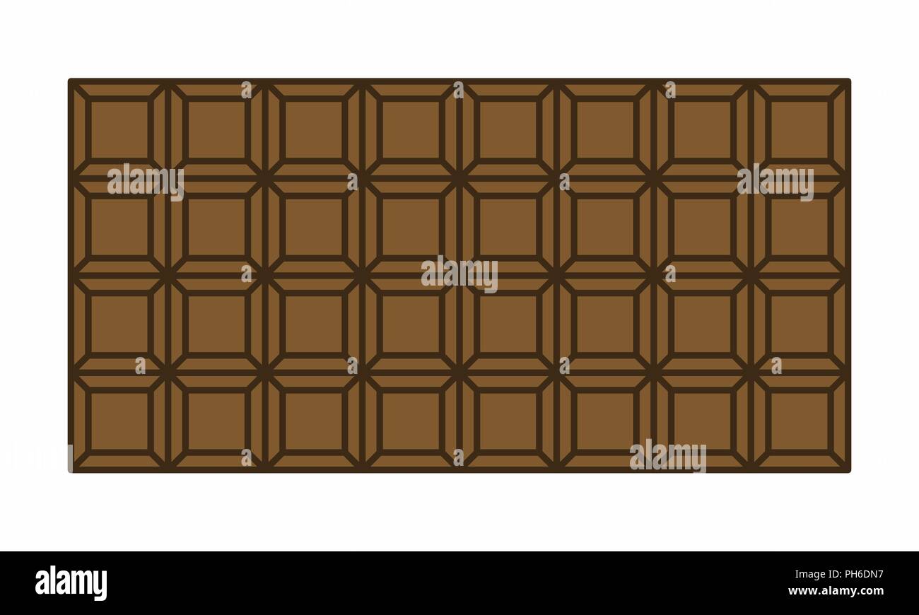 Illustration colorée d'une barre de chocolat isolé sur fond blanc Illustration de Vecteur