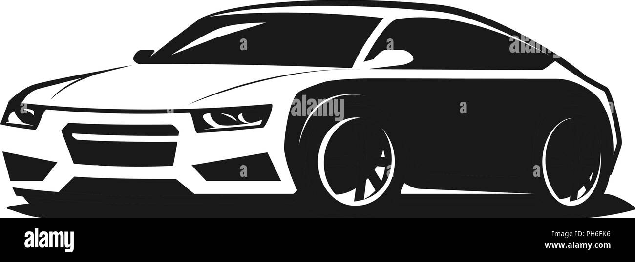 Logo voiture sport ou de l'icône. Rallye, symbole de garage. Vector illustration Illustration de Vecteur