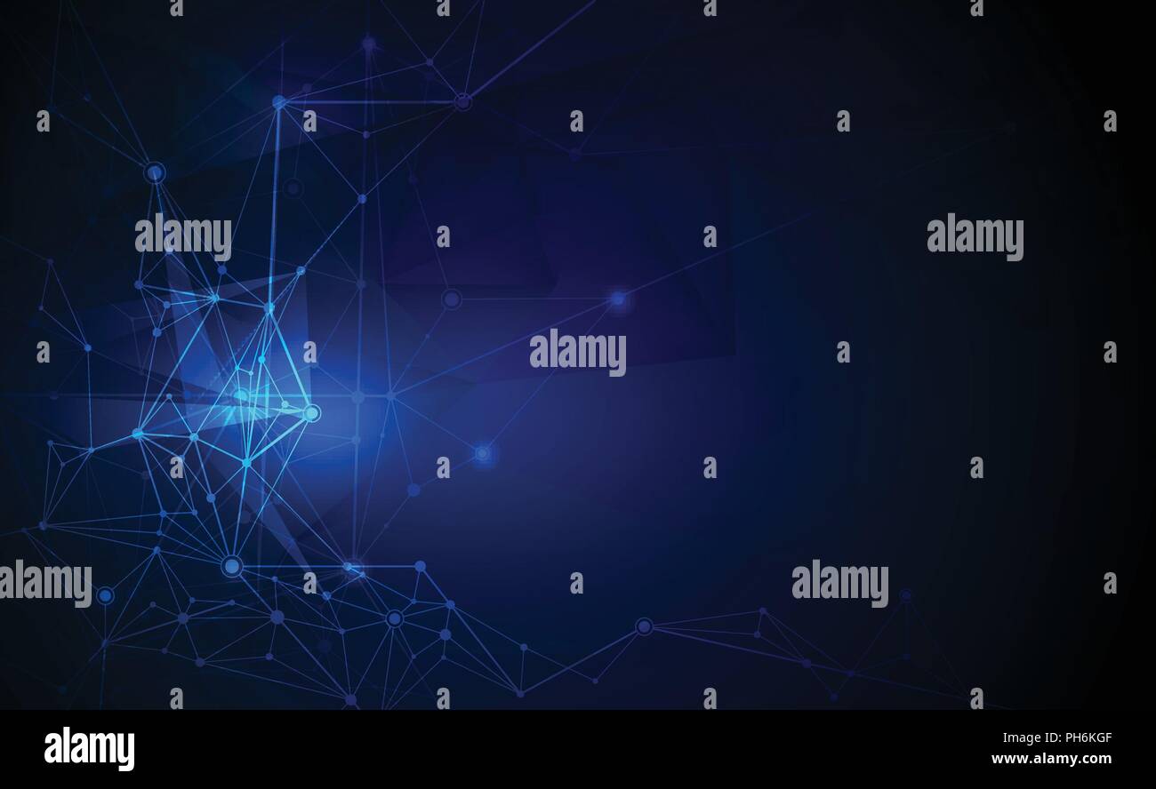 Illustration Molécules Abstraites Avec Lignes, Géométrique, Polygone, Motif Triangulaire. Conception vectorielle de la technologie de communication réseau contexte Illustration de Vecteur