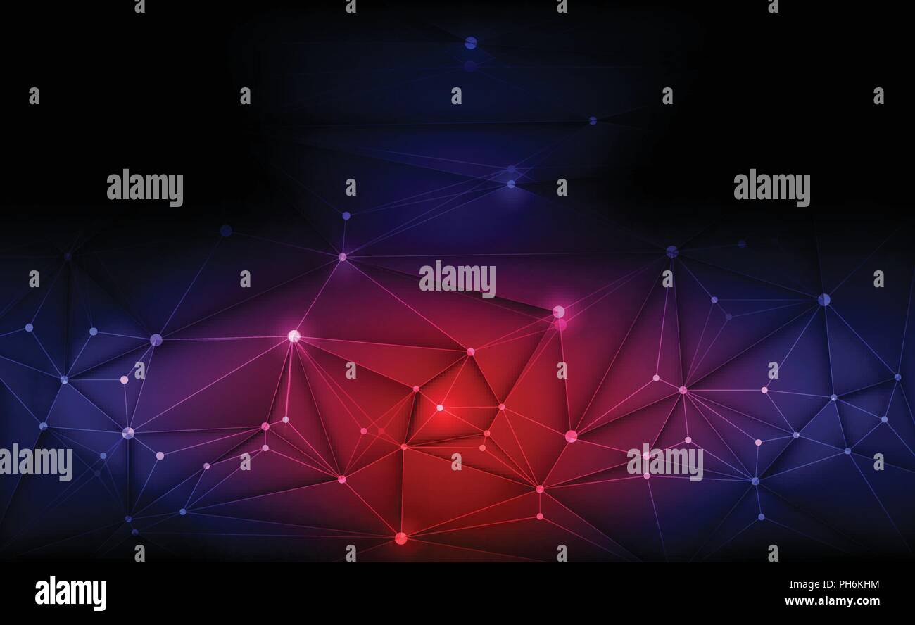 Illustration Molécules Abstraites Avec Lignes, Géométrique, Polygone, Motif Triangulaire. Conception vectorielle de la technologie de communication réseau contexte Illustration de Vecteur