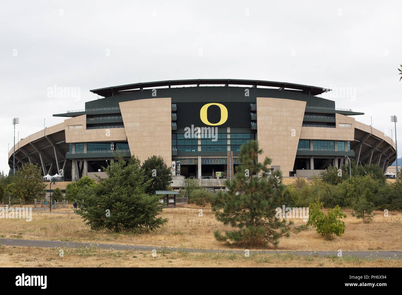 L'avant de Autzen Stadium à l'Université de l'Oregon à Eugene, Oregon, USA. Banque D'Images