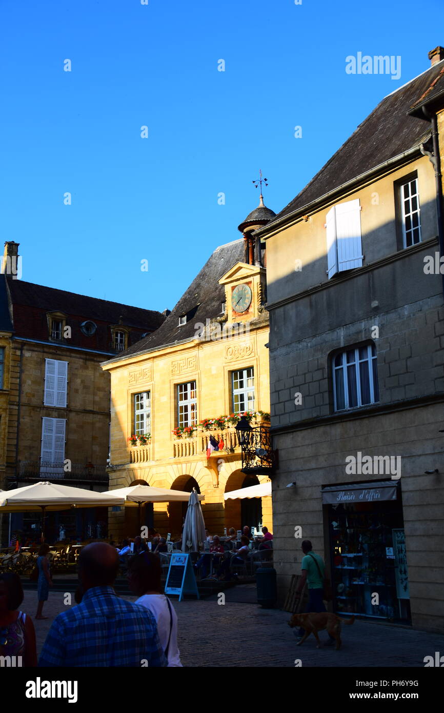 Vue sur le magnifique village de Sarlat-la-Caneda, France Banque D'Images