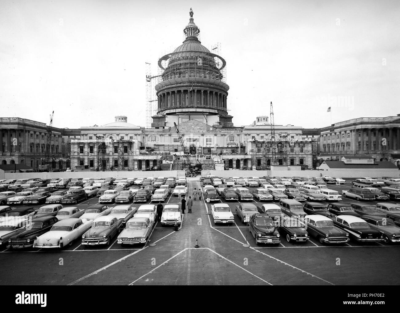 Dépose du pont entre le balcon supérieur et la tour sur le côté sud-ouest du dôme. Banque D'Images