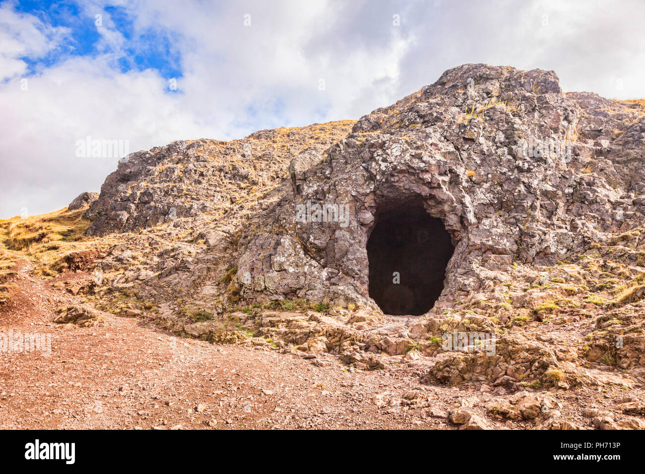 L'image de fond ou Grotte Grotte du géant, collines de Malvern, Herefordshire et Worcestershire, Angleterre. Banque D'Images