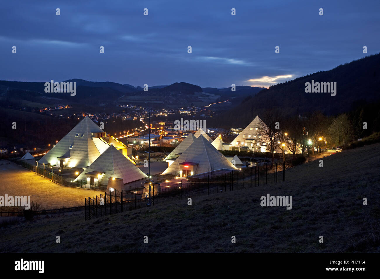 Le Sauerland Pyramides en Luzern à Mettlach. Banque D'Images