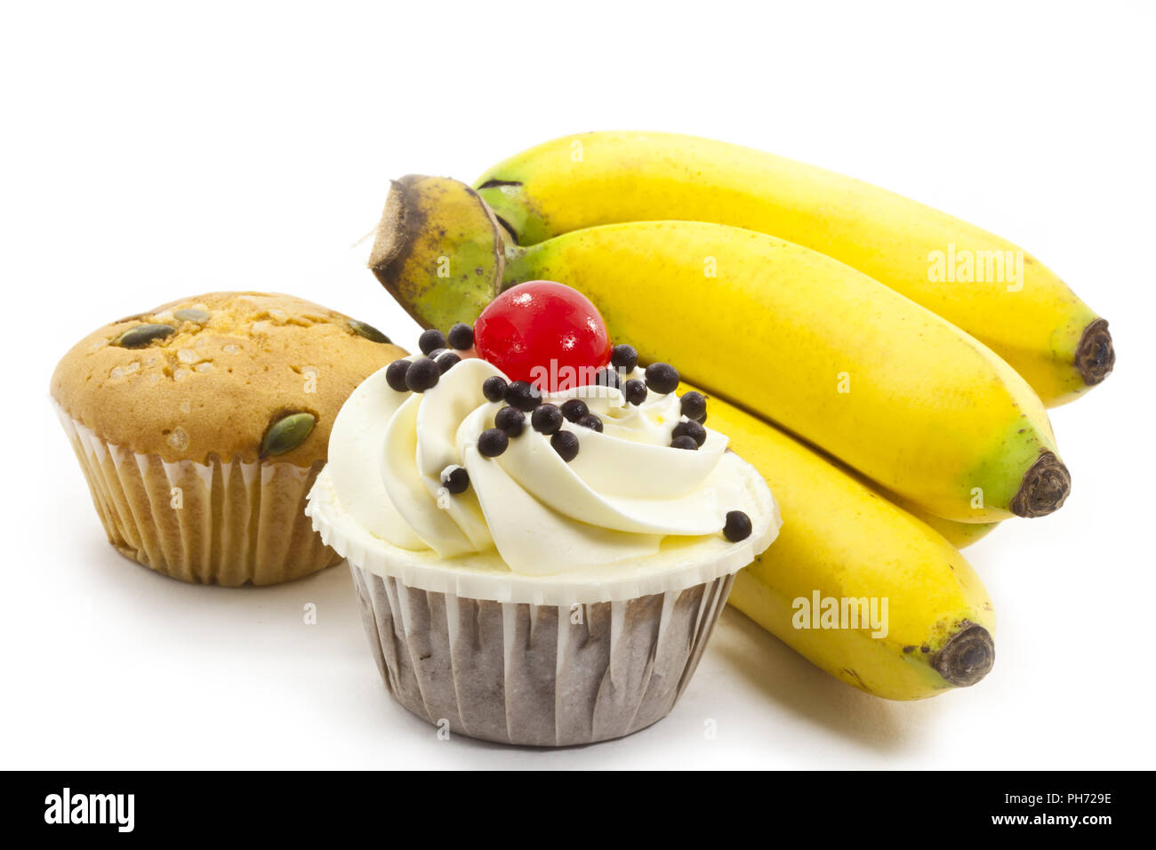 Cup Cake Et Regime De Bananes Photo Stock Alamy
