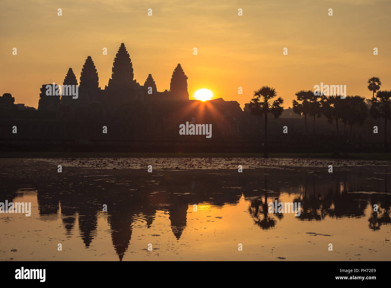 Lever de soleil à Angkor Wat Banque D'Images