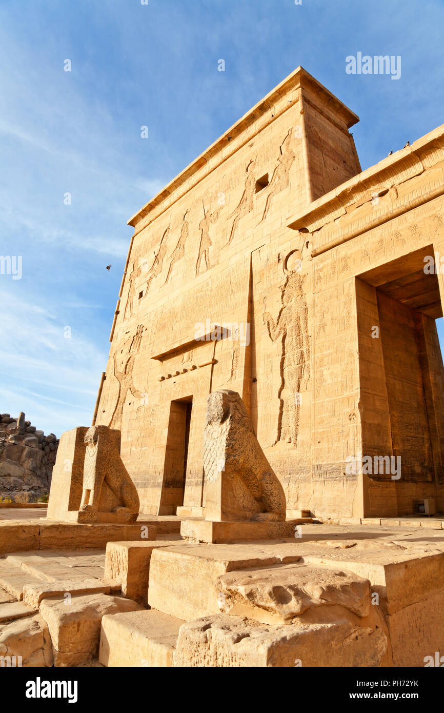 Temple sur l'île agilkia Banque D'Images