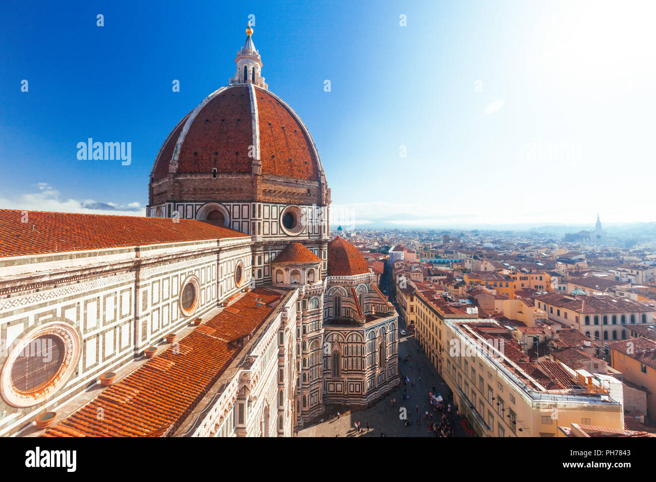 Vue de la cathédrale Santa Maria del Fiore à Florence Banque D'Images