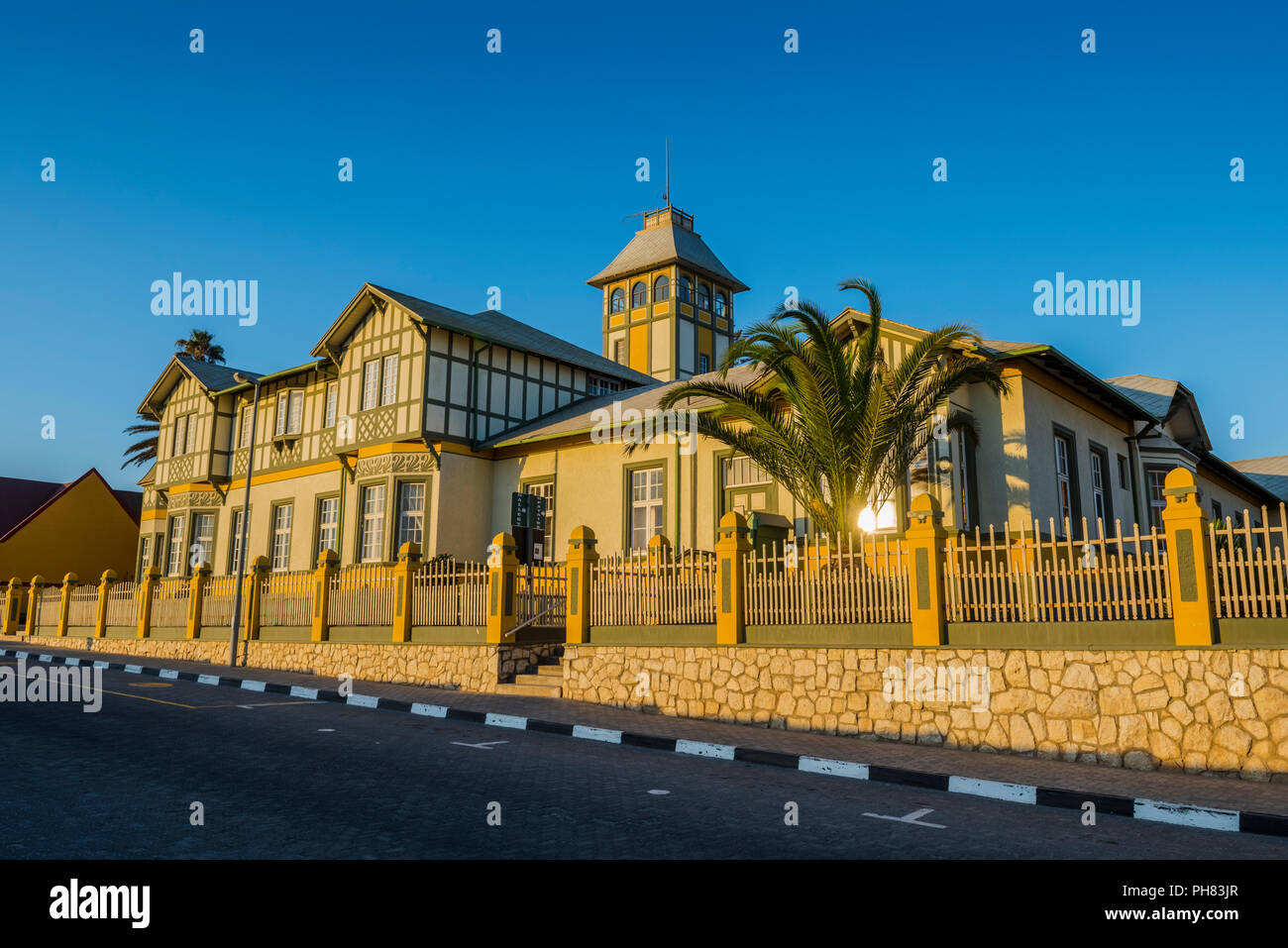 Woermann House, bâtiment colonial allemand historique, Swakopmund, Erongo, Namibie région Banque D'Images