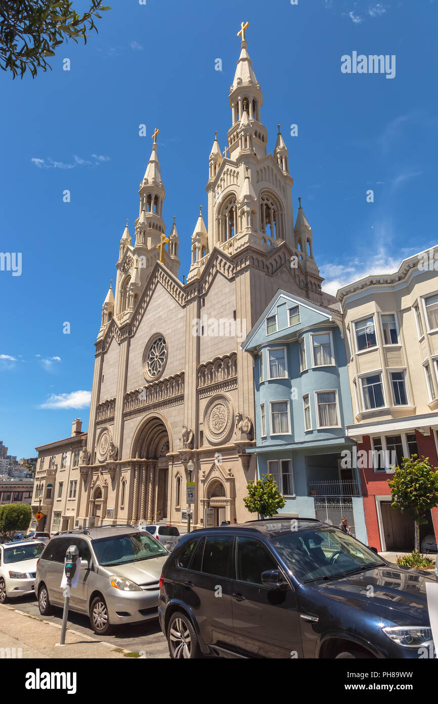Saint Pierre et Paul, Église catholique de North Beach, San Francisco, California, United States. Banque D'Images
