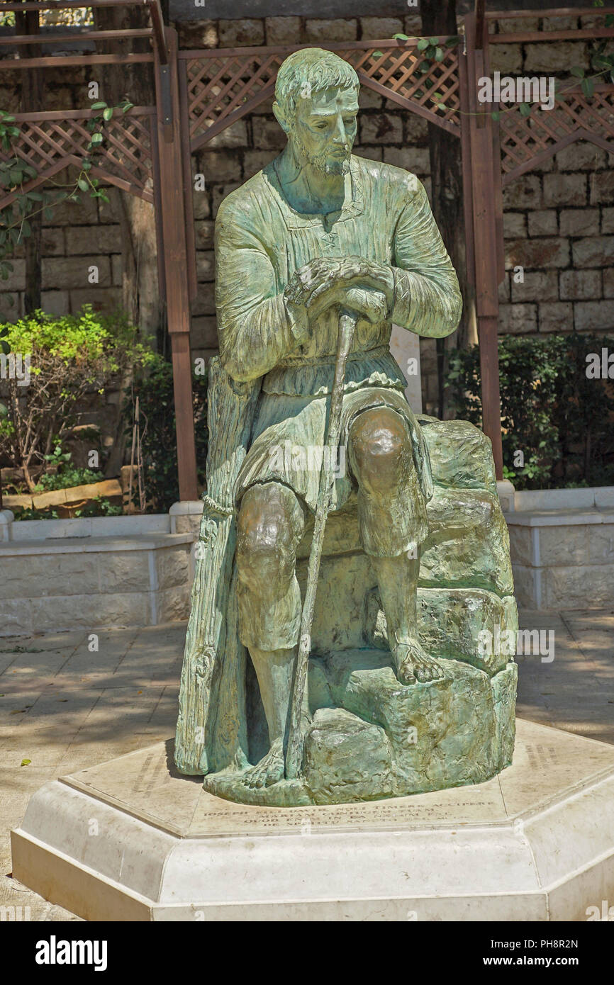 Israël, Nazareth, statue de Saint Joseph dans l'église St.Joseph Banque