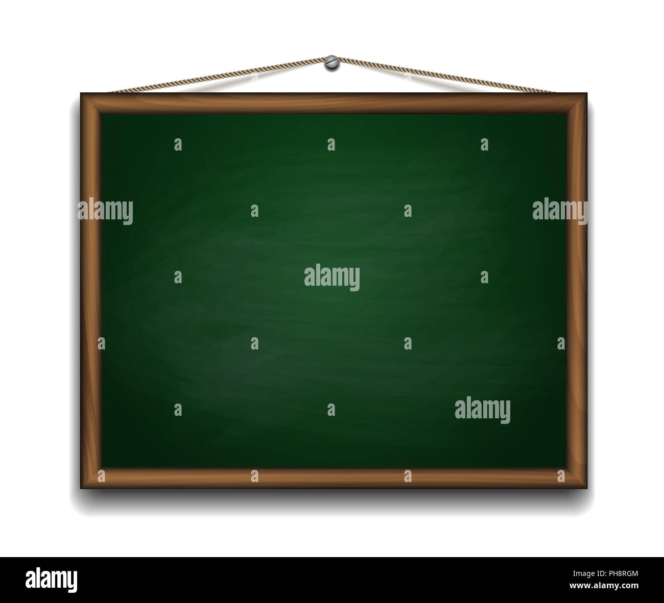 Tableau vert dans cadre en bois. Banque D'Images