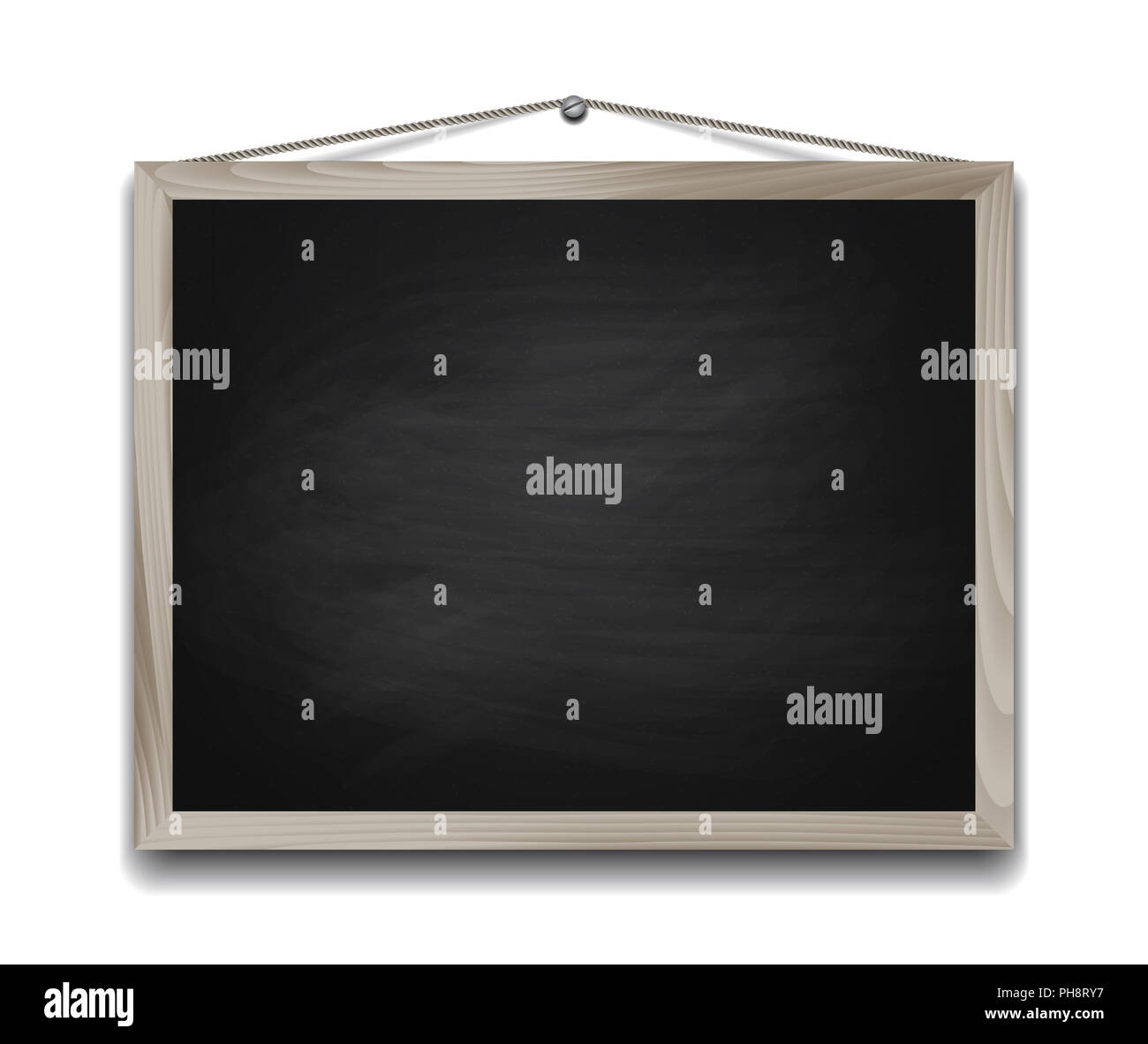 Tableau noir à armature en bois. Banque D'Images