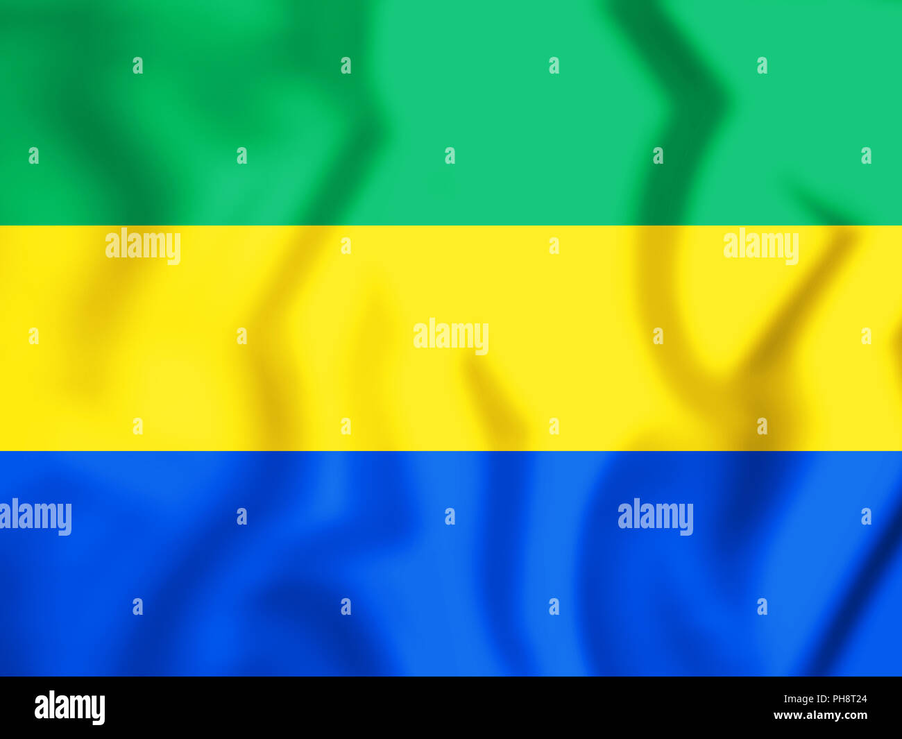 Pavillon 3D du Gabon. 3D Illustration. Banque D'Images